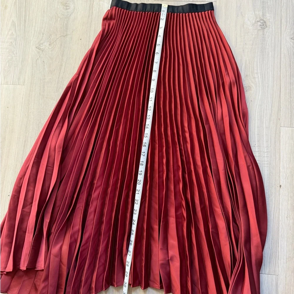 Zara Red Pleated Skirt
